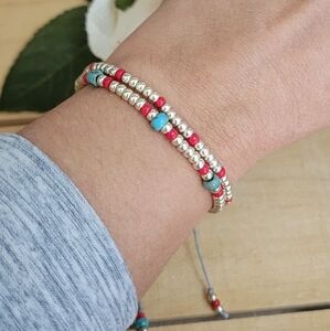 🎇NWT M20 Dainty Beaded Bracelet. MIYUKI / TOHO beads "duracoat". Adjustable